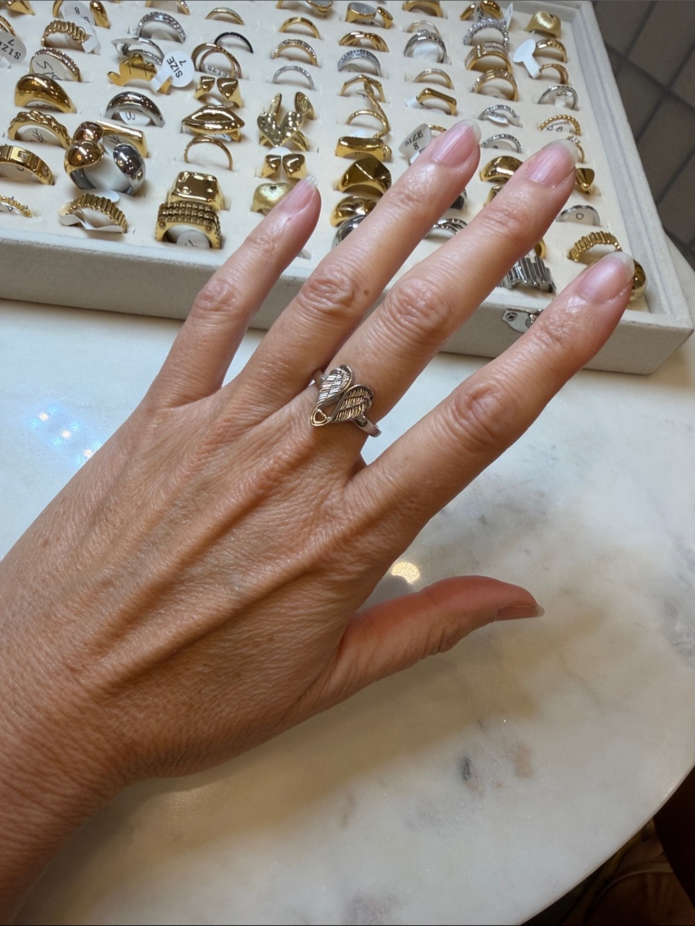 Silver winds heart Ring - Silver, sterling silver .